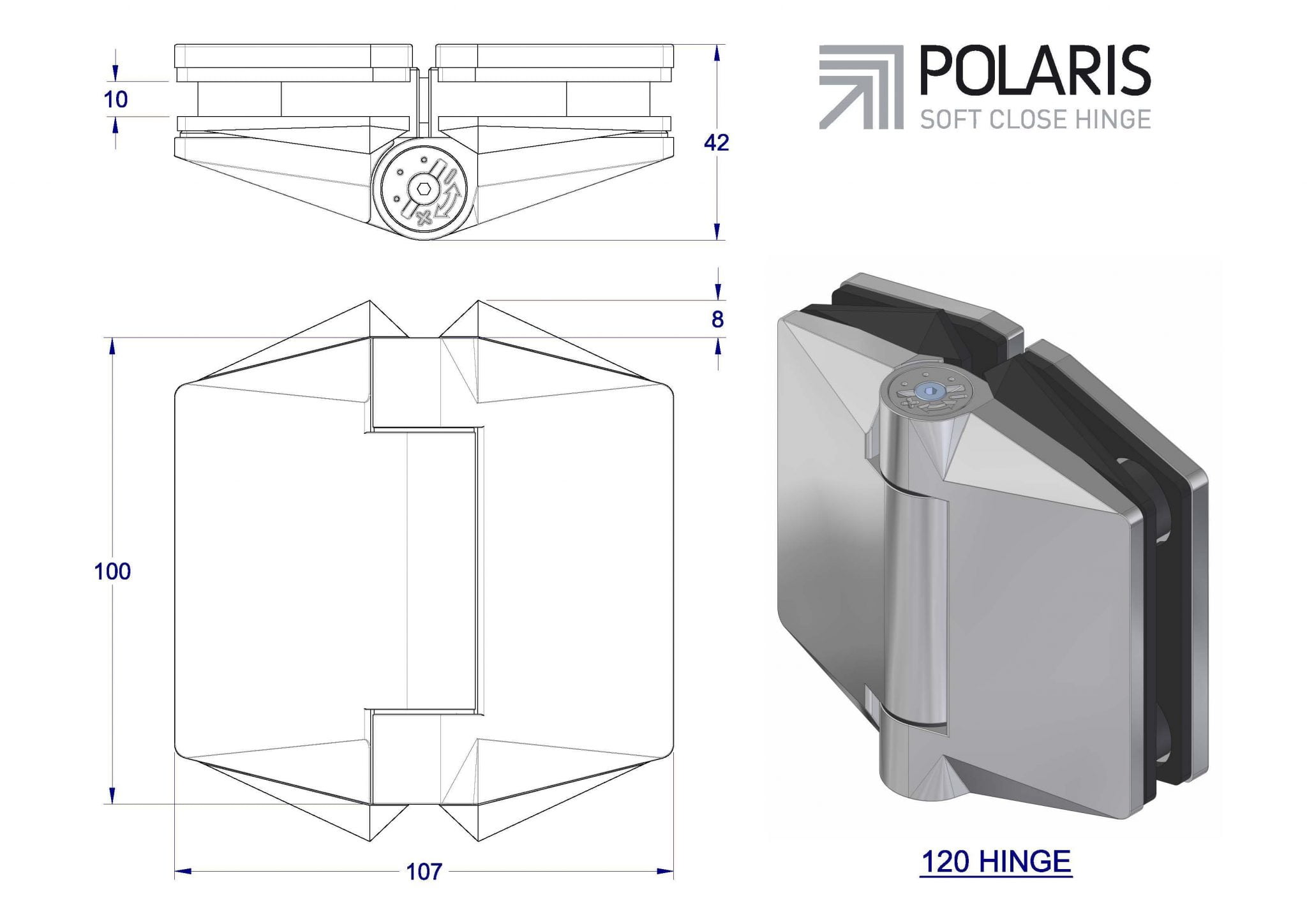 Polaris Soft Close Hinge ClearView Glass Solutions